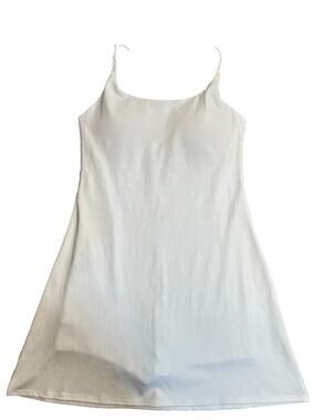 90 Degree Women's Activewear Dress Lined Inner Shorts Pockets White, Sz S
